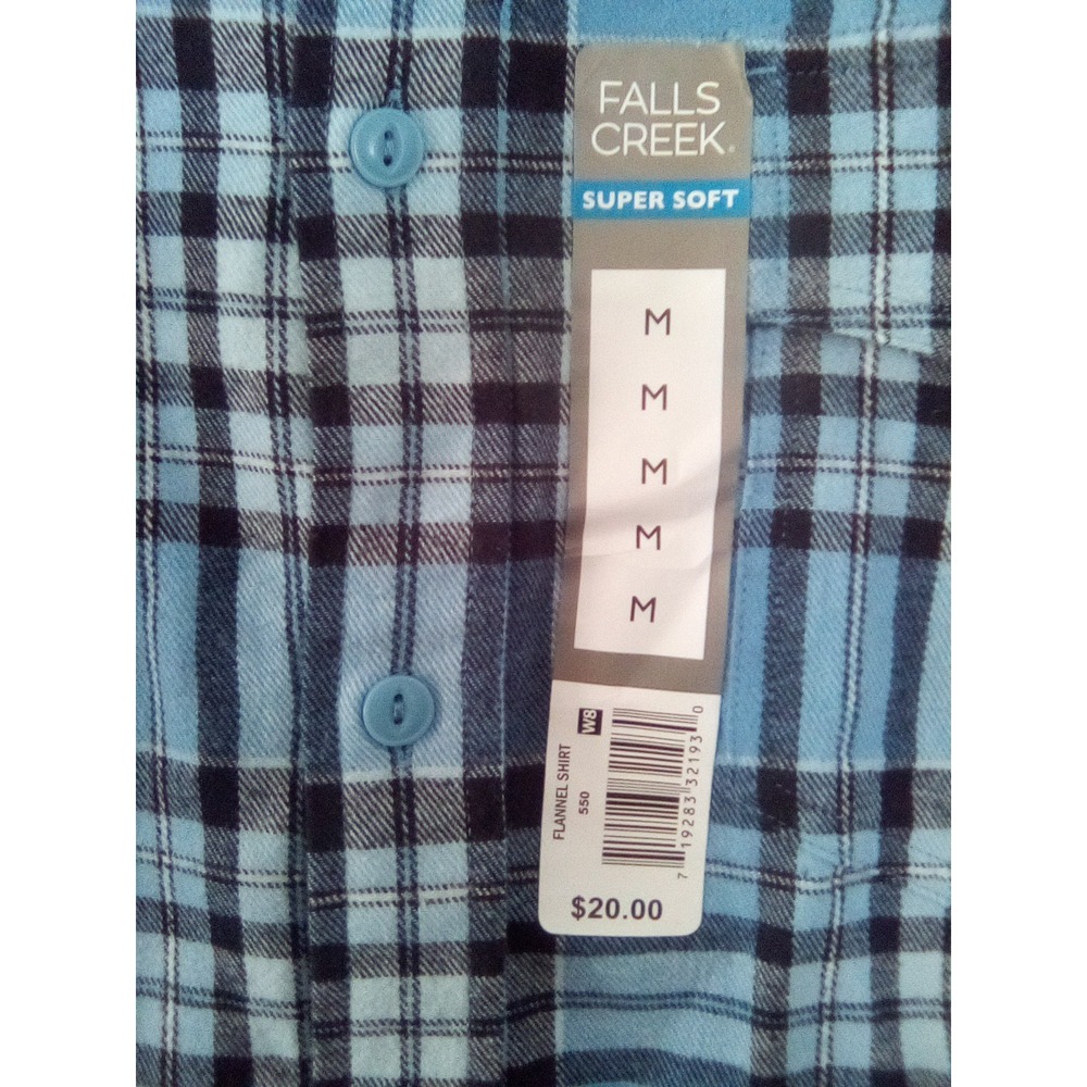 Falls Creek Blue/Black Flannel Shirt Size (MED) - Picture 3 of 4